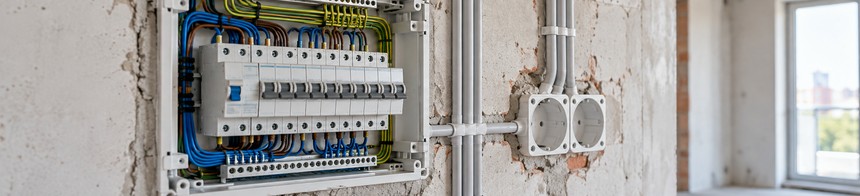 Ilustracija električne razvodne ploče i novih elektroinstalacija