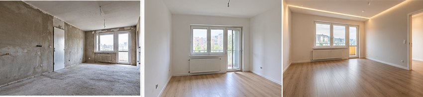 Soboslikarski i ličilački radovi, priprema zidova i završno bojanje tijekom adaptacije stana 45–55 m² u Zagrebu